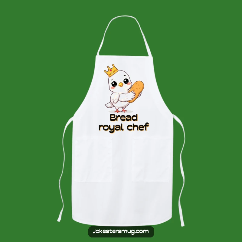Funny Pigeon King Apron: Regal Kitchen Wear for Bird-Loving Cooks