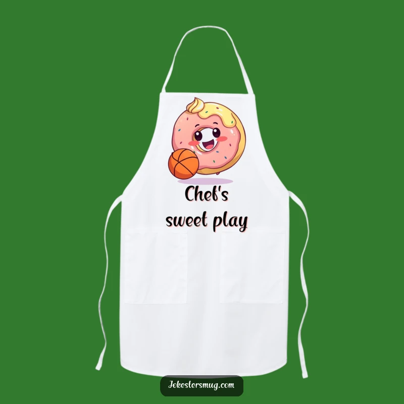 Funny Donut Basketball Apron: Hilarious Kitchen Wear for Sweet Sporting Chefs