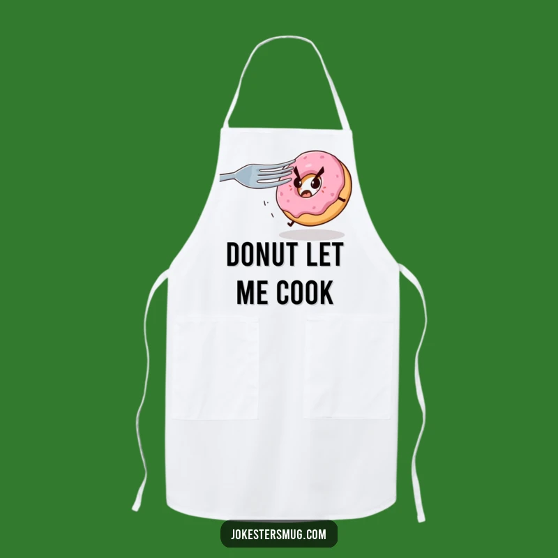 Funny Donut Kitchen Apron: Cook With Confidence (Unlike This Scared Donut!) - Hilarious Funny Gift!