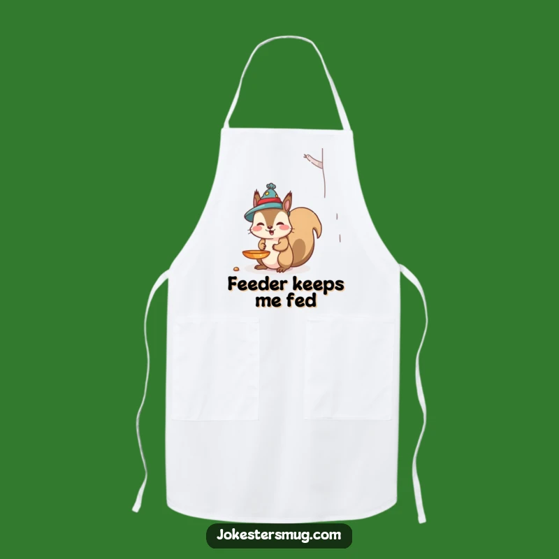 Funny Squirrel Bird Feeder Apron: Cook with Woodland Mischief