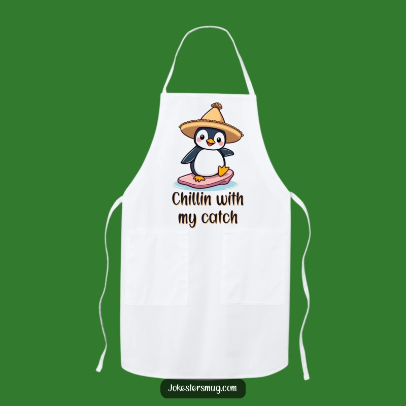 Funny Penguin Sombrero Apron: Hilarious Kitchen Fun for Surfers