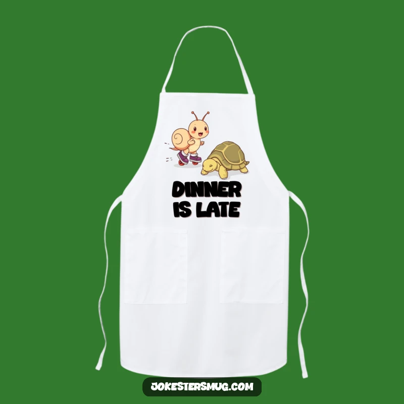 Funny Snail Skater Apron - Cook with Speed & Humor