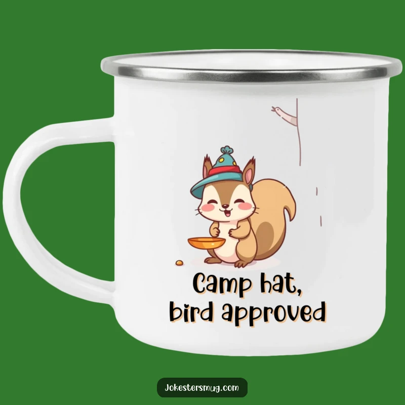 Funny Squirrel Bird Feeder Camping Mug: Sip Your Coffee with Woodland Wit