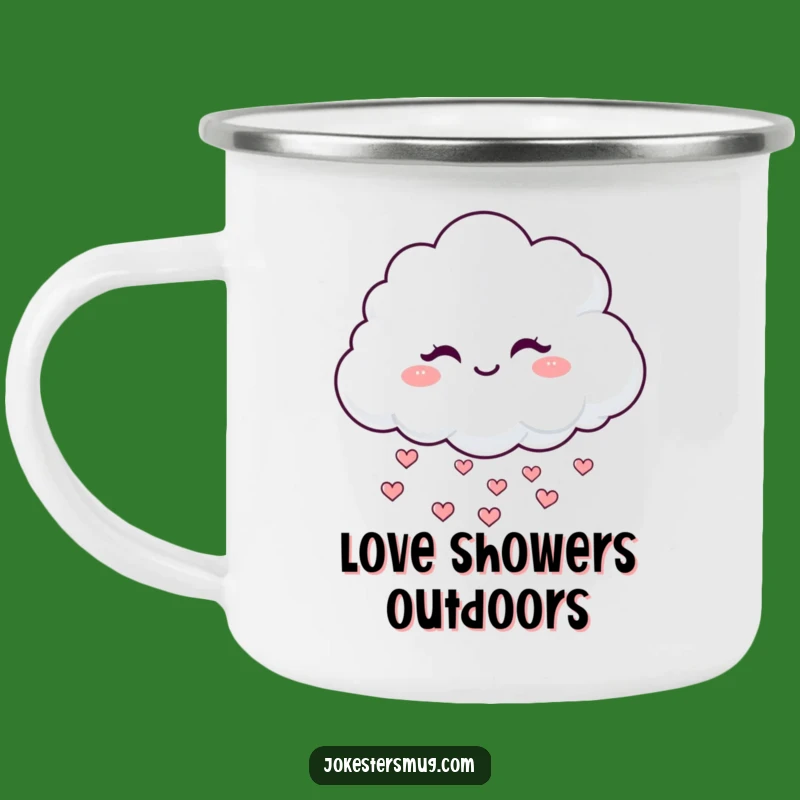 Funny Winking Cloud Camping Mug: Sip Love Outdoors