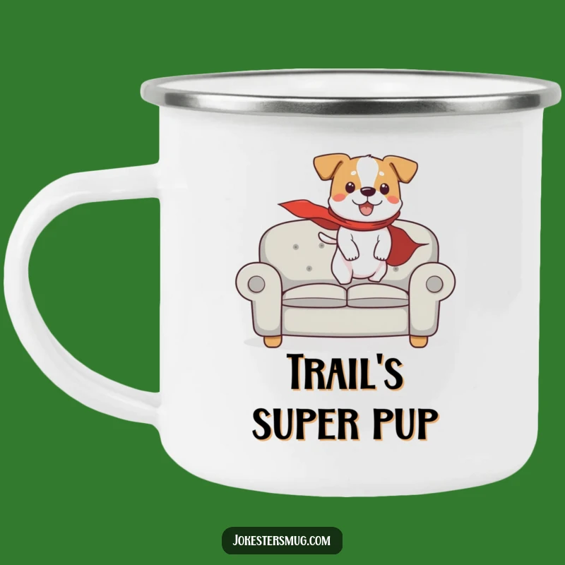 Funny Flying Dog Camping Mug: Hilarious Outdoor Gear for Heroic Campers