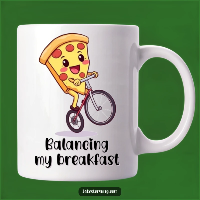 Funny Pizza Unicycle Mug: Hilarious Foodie Gift for Balanced Fun