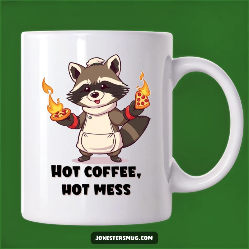 Funny Raccoon Pizza Mug: Chaos Juggler Chef - Hilarious Kitchen Funny Gift