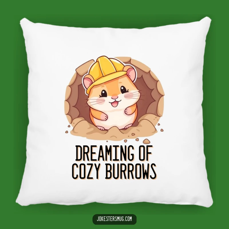Funny Hamster Hard Hat Pillow: Comfy Construction Companion