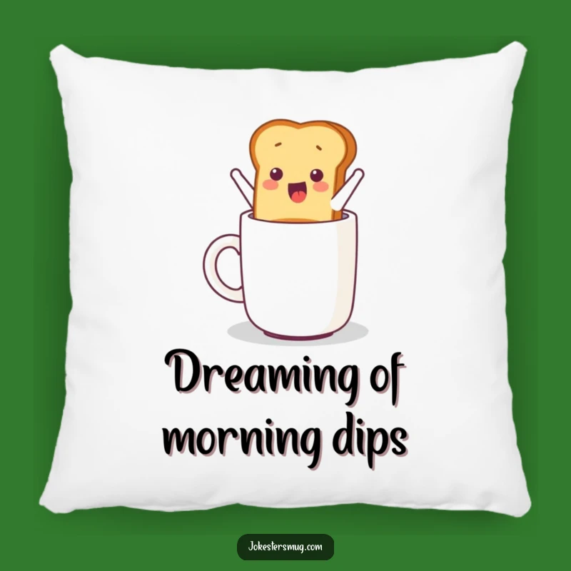 Funny Toast Pillow: Cozy Jumping Breakfast Accent, Humorous Home Decor
