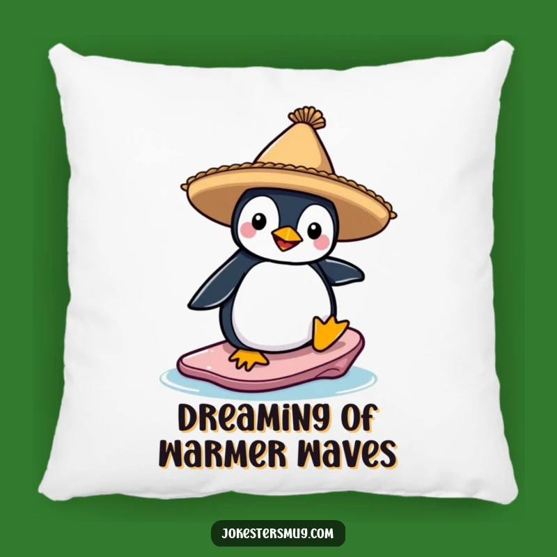 Funny Penguin Sombrero Pillow: Hilarious Cozy Comfort & Decor