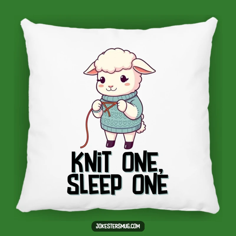 Funny Sheep Pillow: Cozy Wool Knitting Humor, Perfect Comfort and Funny Gift