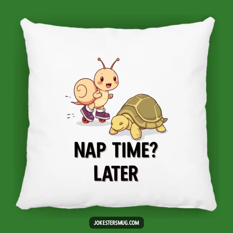 Funny Snail Skater Pillow - Cozy Comfort with a Laugh