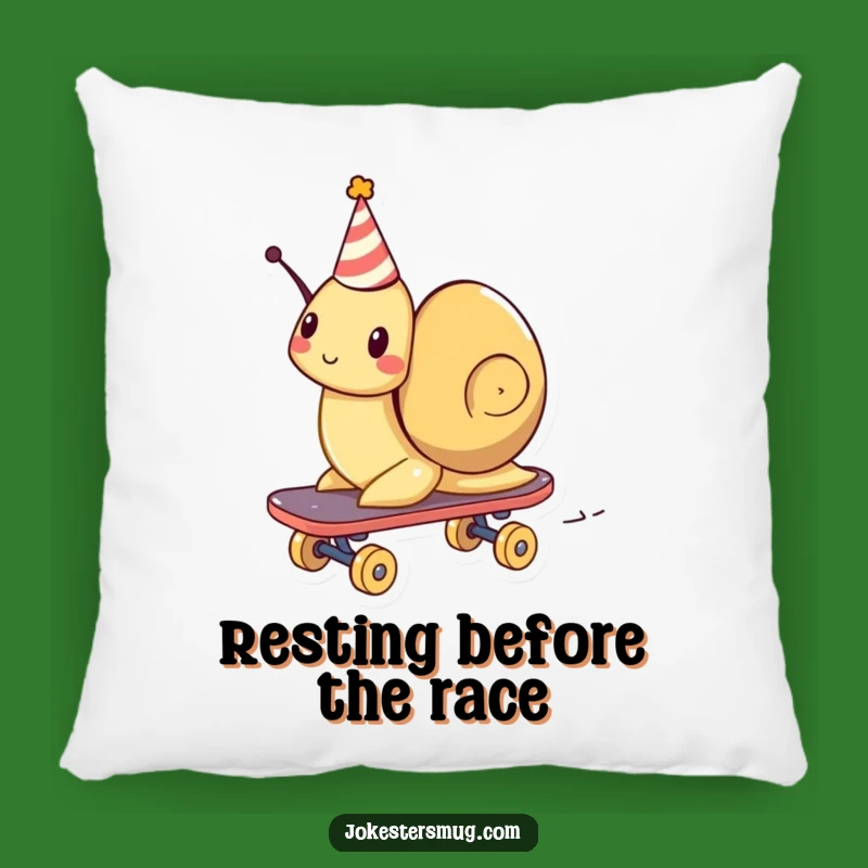 Funny Snail Skateboard Pillow: Cozy Party Animal Comfort, Humorous Accent