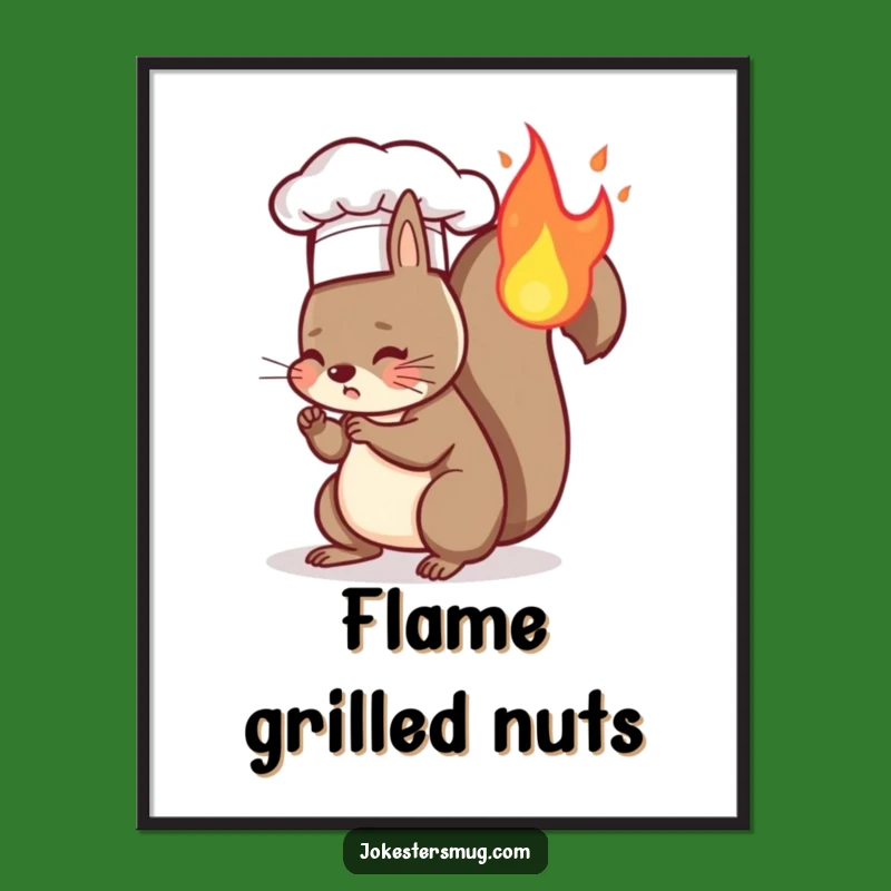 Funny Squirrel Chef Digital Print - Hilarious Fire Tail Art, Funny Gift