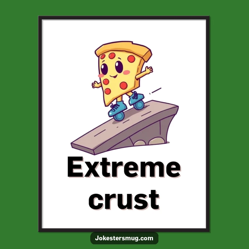 Funny Pizza Roller Skater Digital Art - Hilarious Wall Decor for Foodie Fans