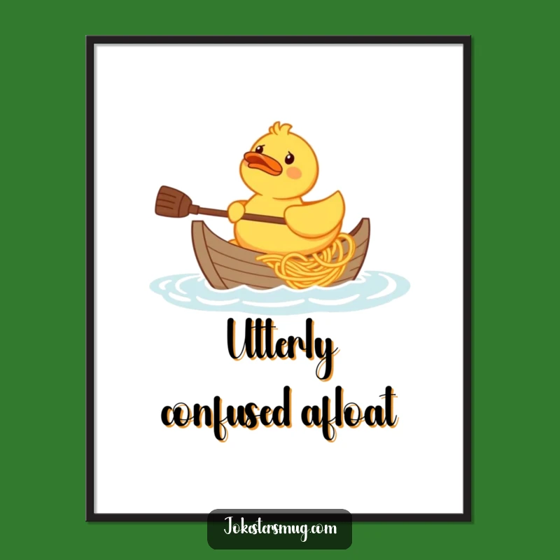 Funny Rubber Duck Spaghetti Boat Digital Art: Instant Quacky Confusion, Perfect Funny Gift
