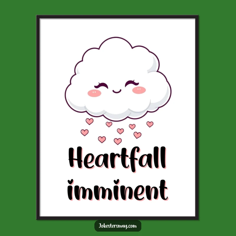 Funny Winking Cloud Digital Art: Instant Mischievous Love