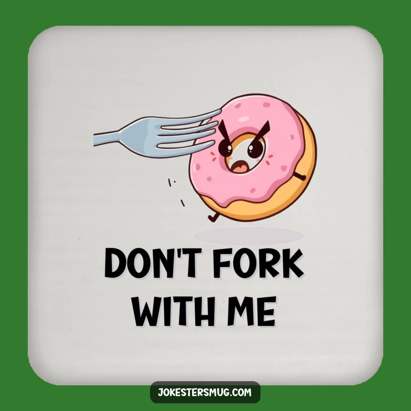Funny Donut Drink Coaster: Protect Your Surfaces From Condensation And Forks - A Small Funny Gift!
