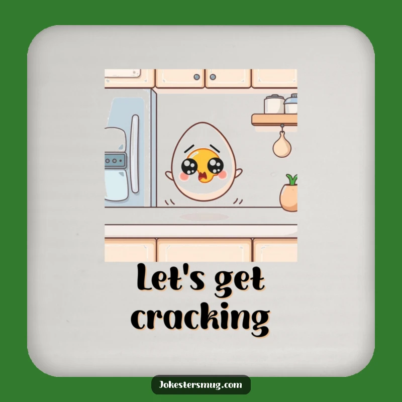 Funny Egg Coaster: Startled Escape, Drink Protection Funny Gift