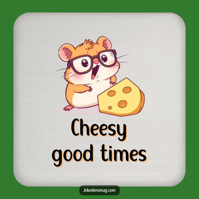 Funny Hamster Cheese Coaster: Protect Surfaces with Comical Rodent, Ideal Funny Gift