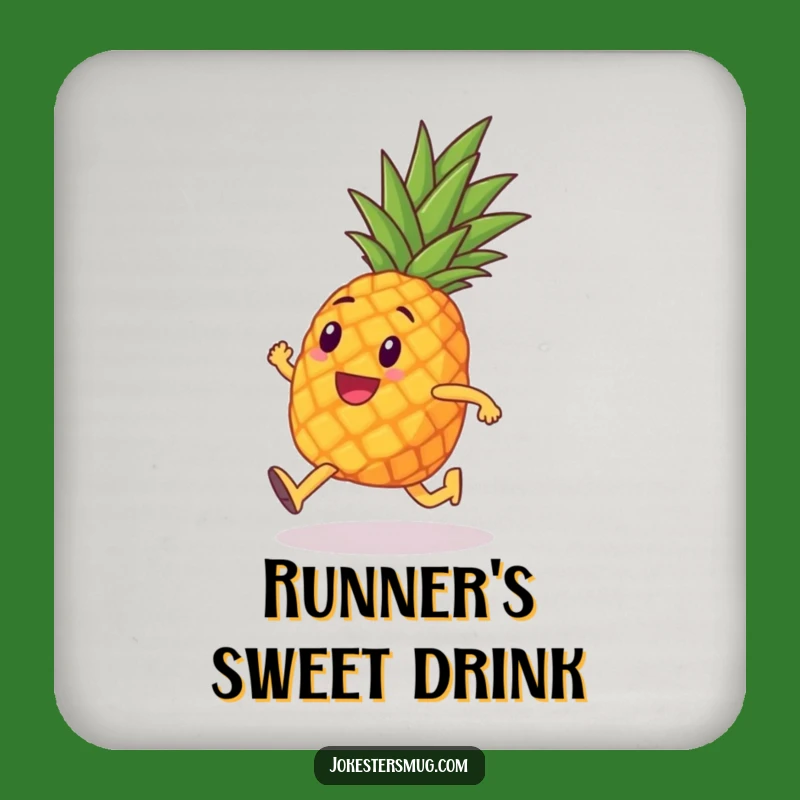 Funny Pineapple Marathon Coaster Set: Hilarious Surface Protection for Fitness Fans