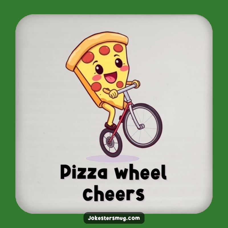 Funny Pizza Unicycle Coaster: Protect Surfaces with Cheesy Humor