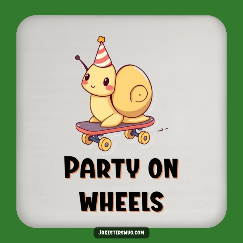 Funny Snail Coaster: Party Skater Protection, Humorous Table Decor