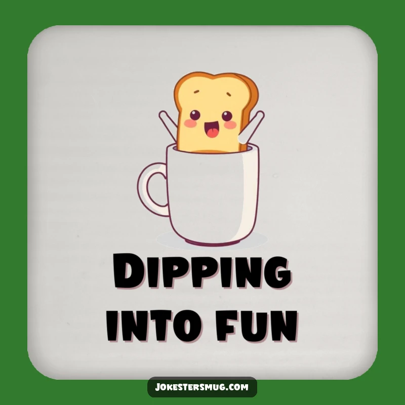 Funny Toast Coaster: Jumping Breakfast Protection, Humorous Table Decor