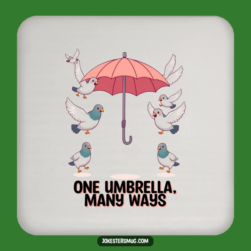 Funny Pigeon Umbrella Coaster, Flock Protection, Hilarious Tabletop Accent