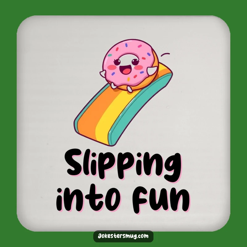 Funny Donut Rainbow Slide Coaster: Protect Surfaces with Sweet Humor