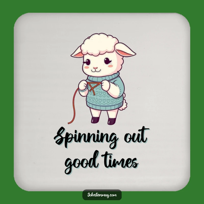 Funny Sheep Coaster: Wool Knitting Humor, Protect Surfaces and Funny Gift
