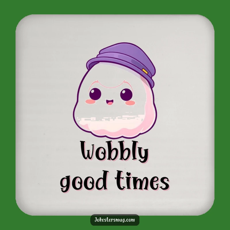 Funny Jelly Blob Hat Drink Coaster - Protect Surfaces with Humor