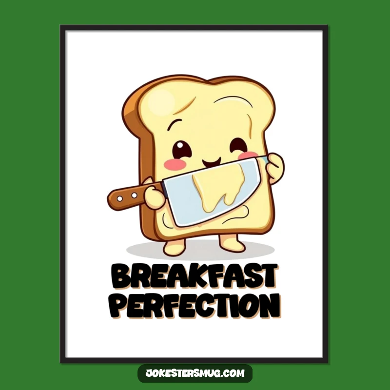 Funny Toast Buttering Poster - Hilarious Breakfast Art Print