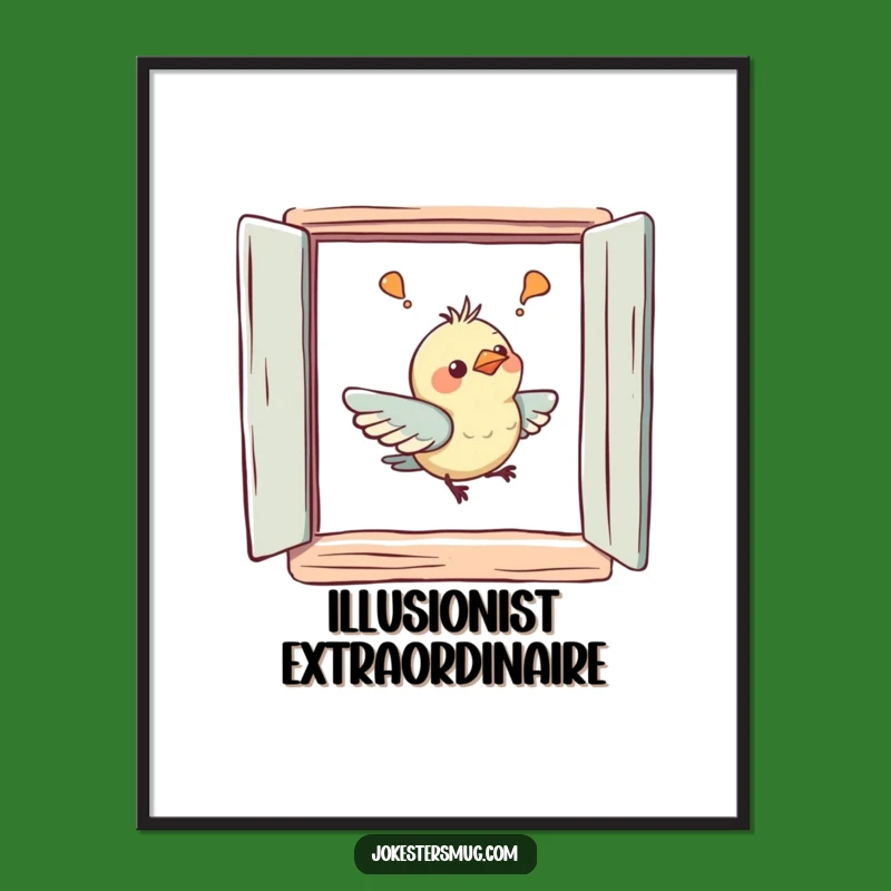 Funny Bird Confusion Poster - Charming Bird Art Print, Perfect Funny Gift