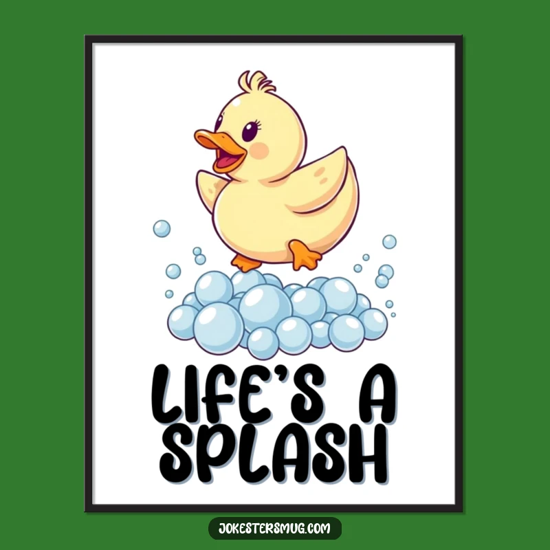 Funny Rubber Ducky Bubble Poster: Hilarious Bath Time Wall Decor