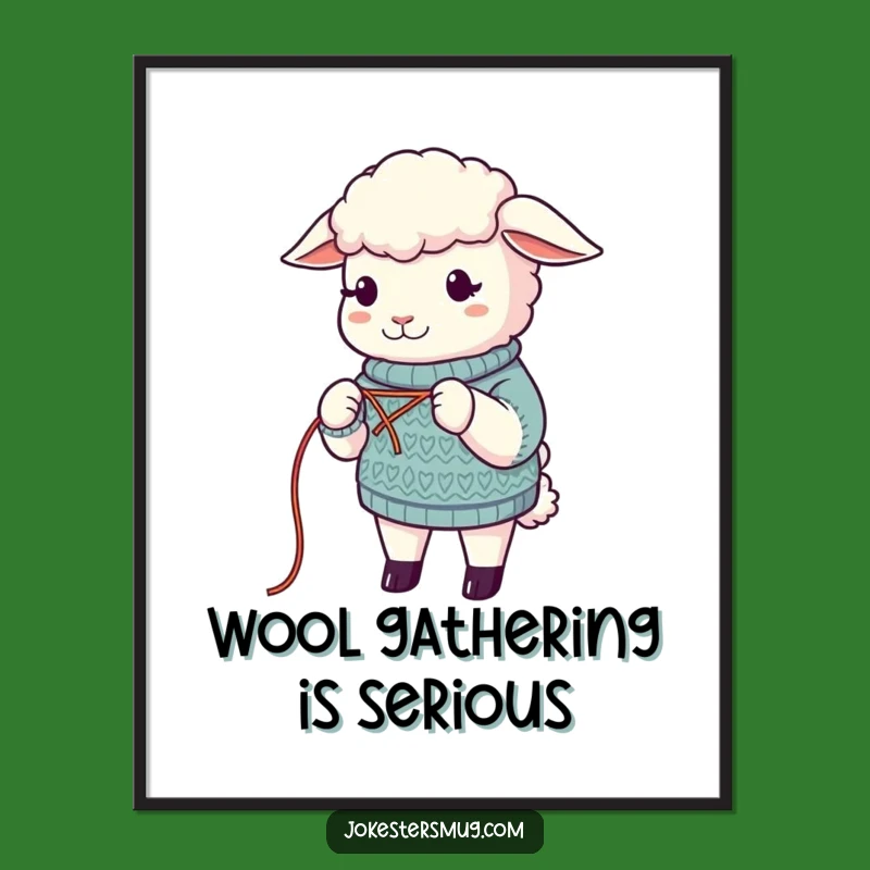 Funny Sheep Poster: Hilarious Wool Knitting Art, Perfect Wall Decor Funny Gift