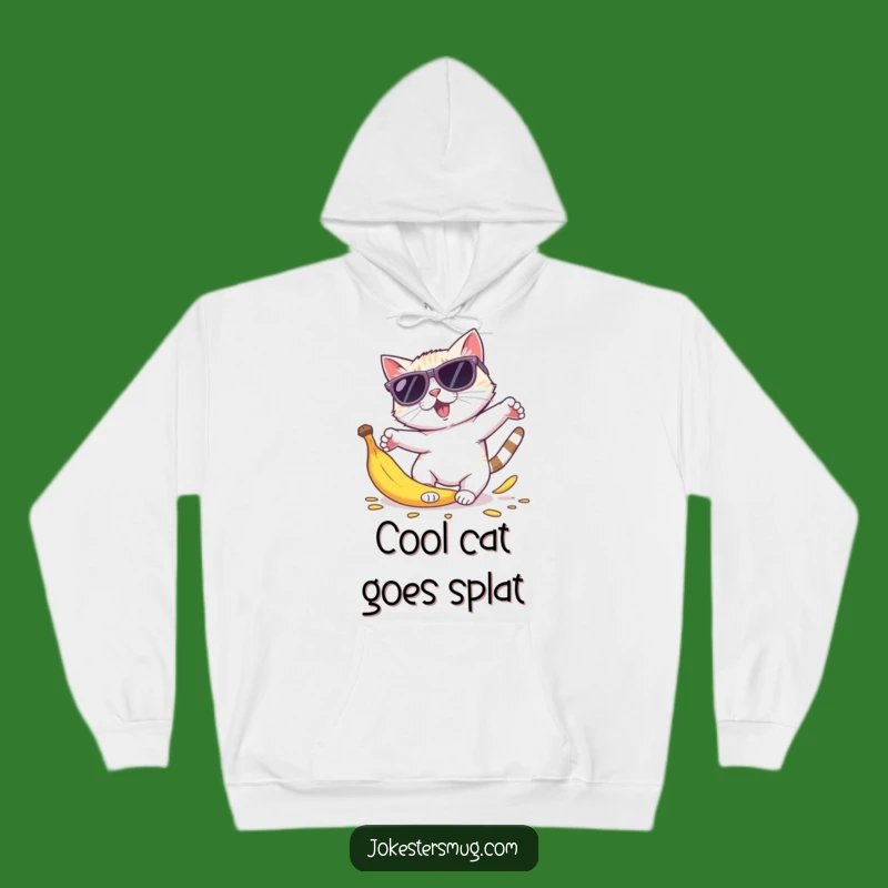 Funny Cat Sunglasses Hoodie: Cozy Chaos from Banana Peel Trip