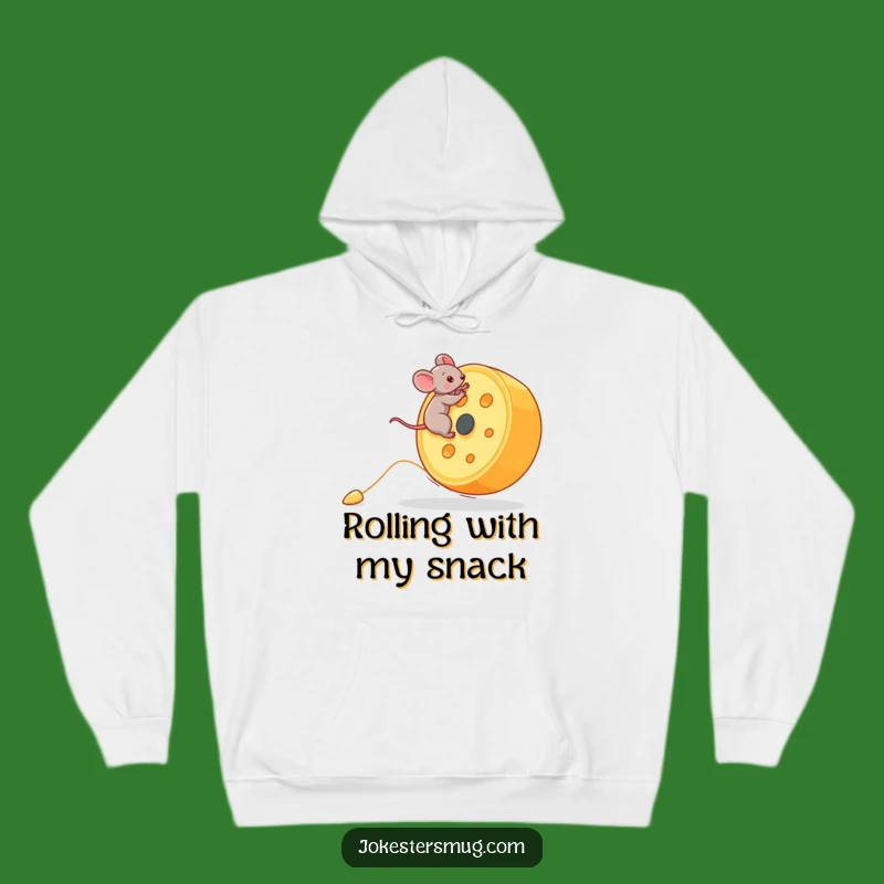 Funny Mouse Hoodie: Giant Cheese Wheel Adventure, Cozy and Funny Gift