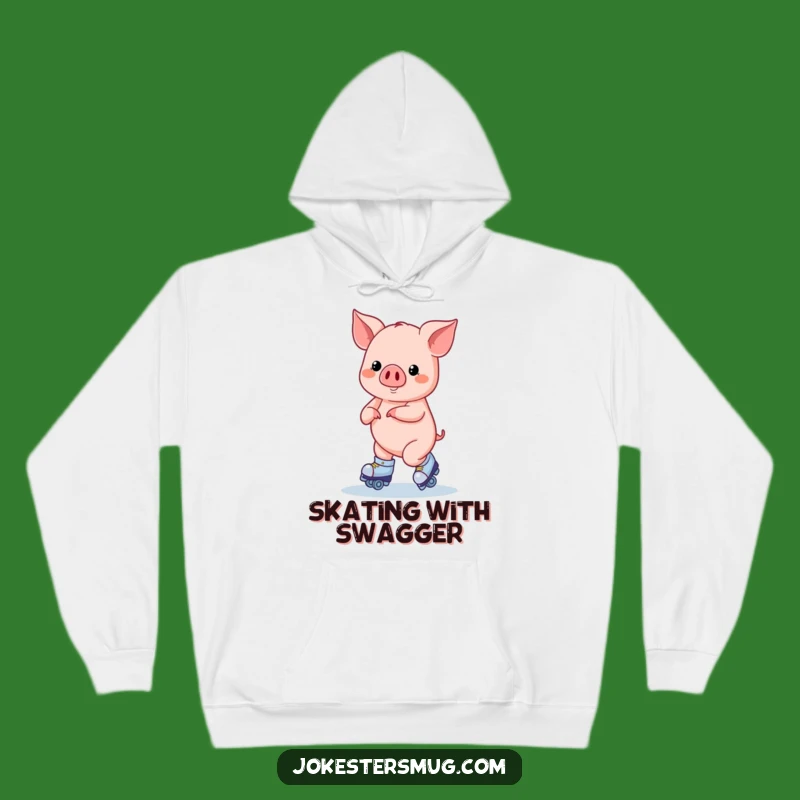 Funny Roller Skating Pig Hoodie: Cozy Up with Energetic Charm Gift