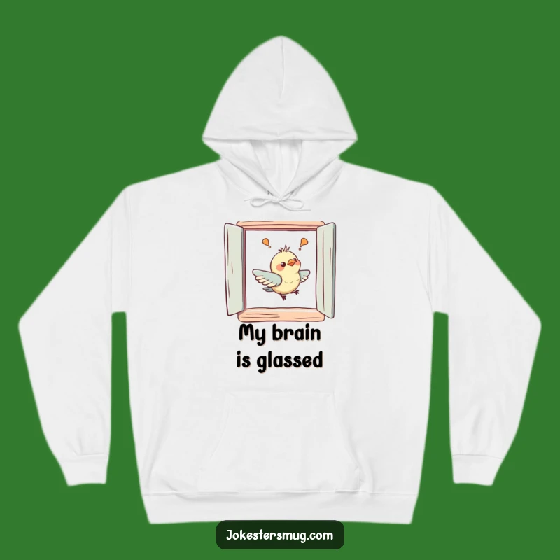 Cozy Funny Bird Window Hoodie - Warm & Hilarious Bird Art Gift for Laughs