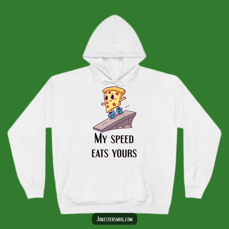 Funny Pizza Roller Skater Hoodie - Cozy and Hilarious Warmth for Food Lovers