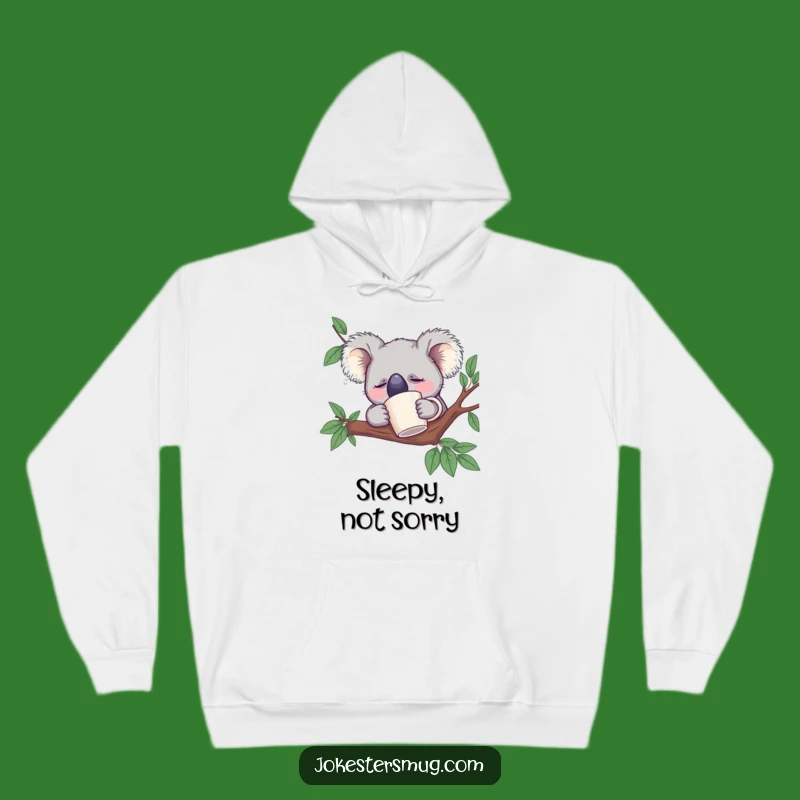 Funny Sleeping Koala Hoodie: Cozy Up with Coffee & Comfort Gift