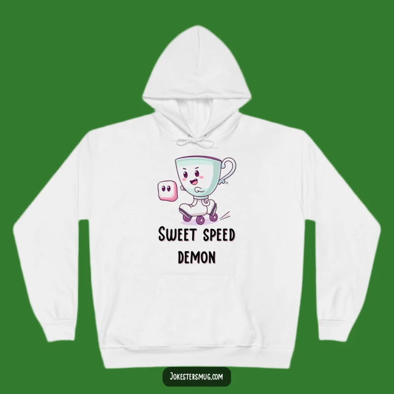 Funny Roller Skating Teacup Hoodie: Cozy Up with Whimsical Speed