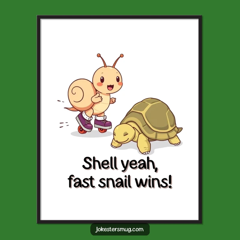 Free Printable Snail Roller Skate Wall Art - Funny Downloadable Decor for Any Room