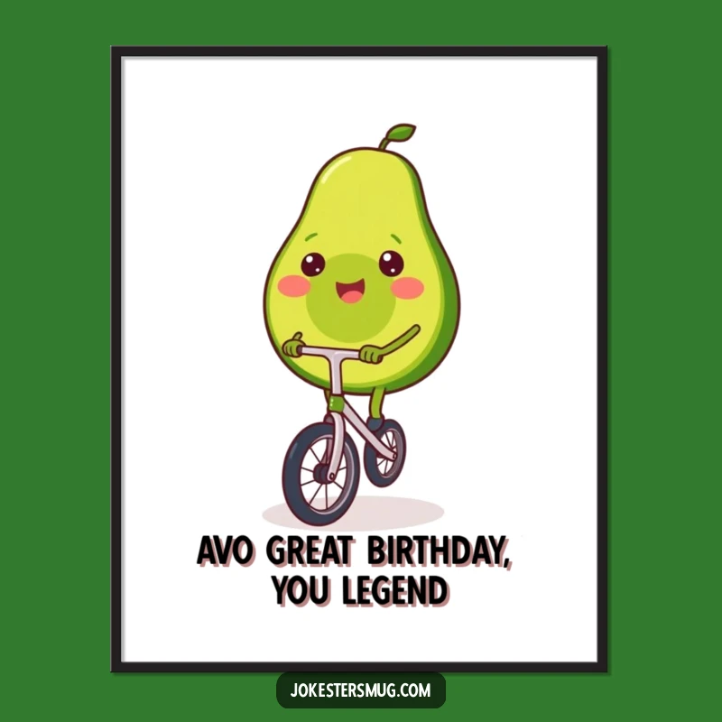Funny Avocado Wall Art Free Printable: Wobbly Rider Art Downloadable Decor