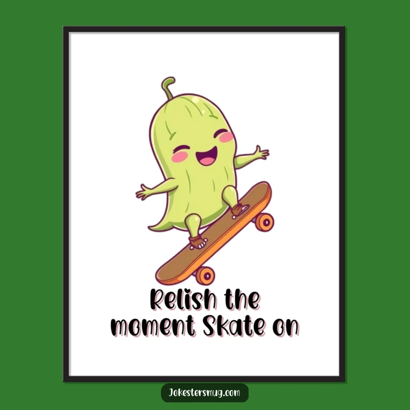 Funny Free Printable Pickle Wall Art: Radical Skater Decor, Downloadable Art Print