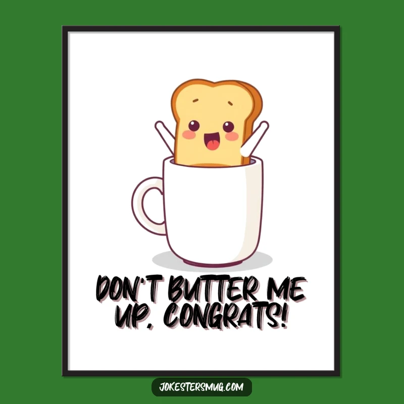 Funny Free Printable Wall Art: Jumping Toast Breakfast - Quirky Downloadable Decor