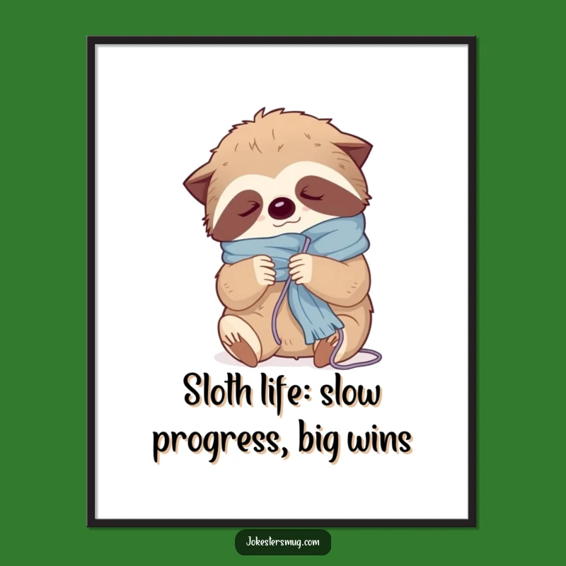 Funny Sloth Wall Art Free Printable: Cozy Yarn Art Downloadable Decor