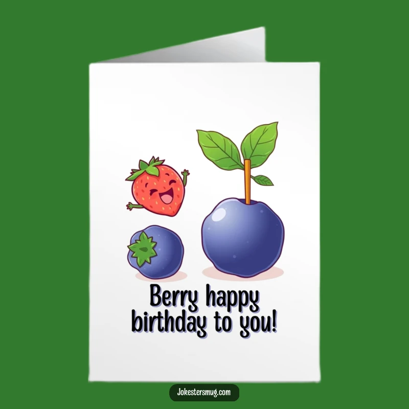 Free Printable Strawberry Birthday Card: Berry High Jump Fun, Downloadable Gift