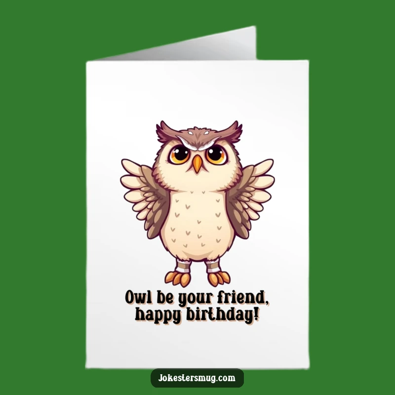 Free Printable Birthday Card: Confused Owl, Sock-Wing Style for a Fun Birthday!